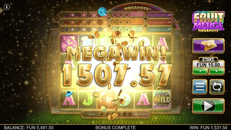 Fruit Merge Megapots - thắng lớn trong một vòng